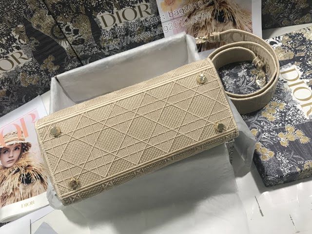 Dior女包 迪奧Lady Dior五格刺繡藤格紋手袋 Dior手提肩背斜挎包  dfk1702